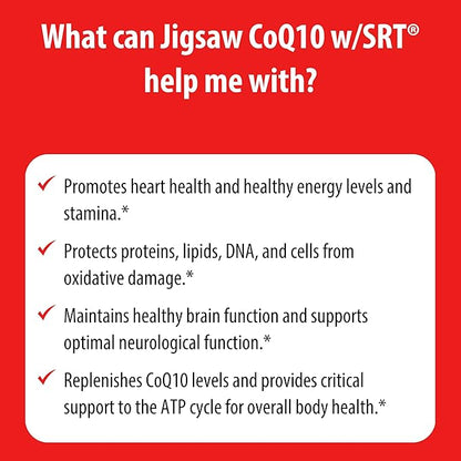 Jigsaw Health CoQ10 w/SRT | Heart Health Support | with Sustained Release Technology | 60 Capsules