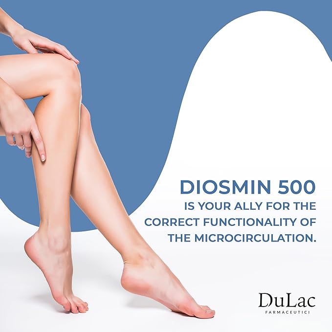 Dulàc - Diosmin 500 Hemorrhoid and Leg Vein Supplement 40 Tablets, Diosmin, Horse Chestnut Extract, Butchers Broom, Hesperidin for Circulation, Made in Italy