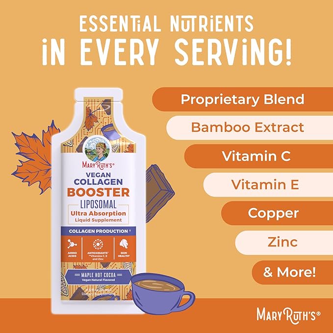 Collagen Booster Liposomal | Sugar Free | Liquid Collagen Booster with Vitamin C, Vitamin E, Zinc, Copper & Silica | Skin Care & Joint Support Supplement | Vegan | Non-GMO | Gluten Free | 14 Servings