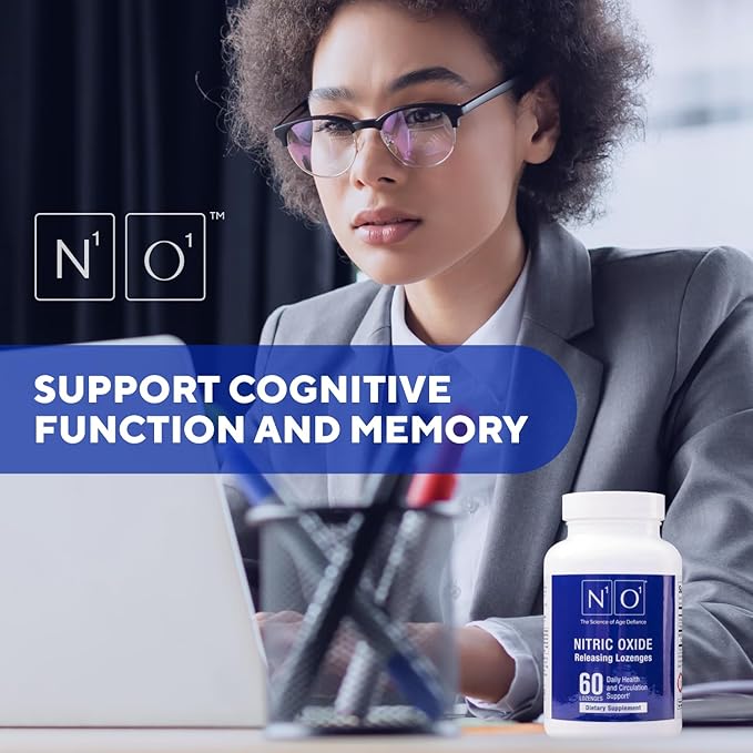Nitric Oxide Lozenges - 60 Count - Nitric Oxide Supplement for Heart Health, Circulation, Energy, Blood Flow, Oxygenation, Healthy Blood Pressure, Cardiovascular Support for Men & Women