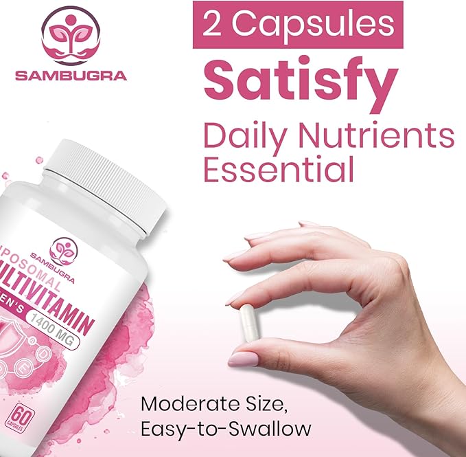 Liposomal Multivitamin for Women 1400MG - Womens Daily Multi Vitamins Supplements with Iron, Vitamin A, C, D, E and B Complex for Immune Health, Hair & Skin Support for Women 18+，120 Vegan Capsules