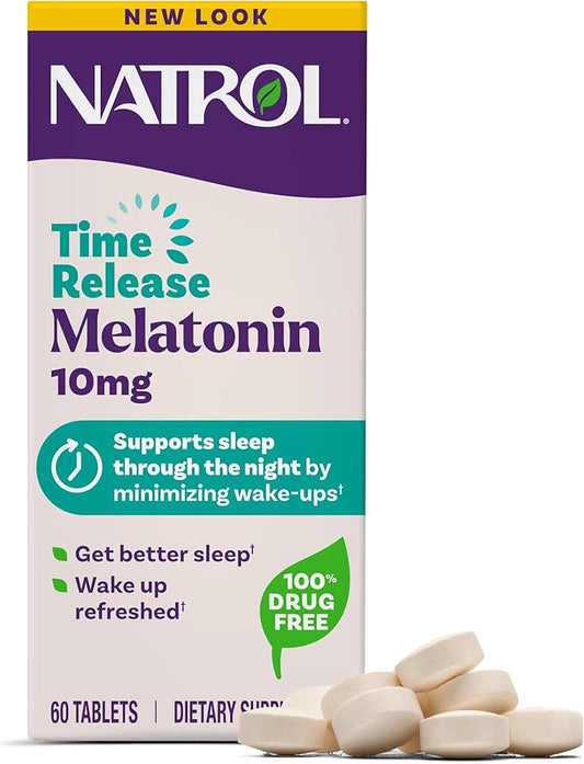 Natrol Sleep Advanced Melatonin Time Release Tablets, Nighttime Sleep Aid, 10mg, 60 Count