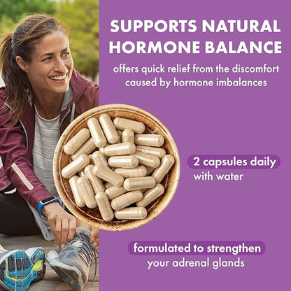 PURE ESSENCE LABS Transitions Vitamins for Women, Natural Menopause Relief Supplement to Promote Hormone Balance, Reduce Hot Flashes, Mood Swings & Night Sweats, 60 Capsules