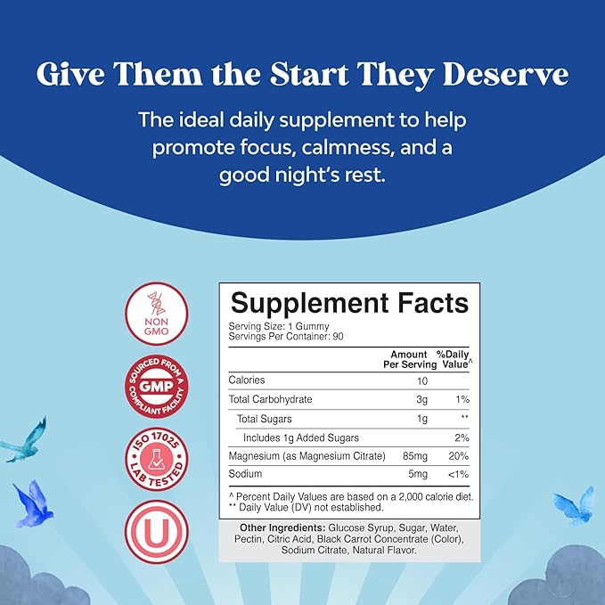 Bundle of Kids Calm Magnesium Gummies 90 count - Gummies for Nerve Bone and Muscle Health and Plant Based Kids Multivitamin Gummies 120 count - Multivitamin for Kids Immunity Support Gummies with Vita