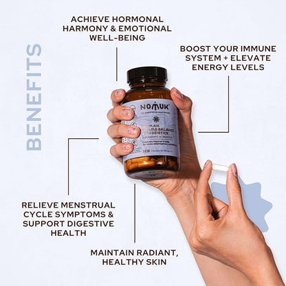 hormo Balance + probiotics for Women, Dietary Supplement with Shatavari rooot, Maca Schisandra & Ginseng Extract, probiotics for Digestive, Immune Health 120 Capsules