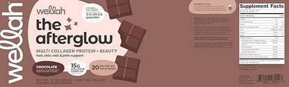 The Afterglow Multi Collagen Protein + Beauty (Chocolate) 20 Stickpacks - 15G Collagen Complex Per Serving