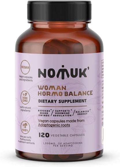 Woman Hormo Balance, Shatavari for PMS, Schisandra, Maca and Ginseng, adaptogenic Roots, Mushroom Extract for Women's Health, 120 Capsules