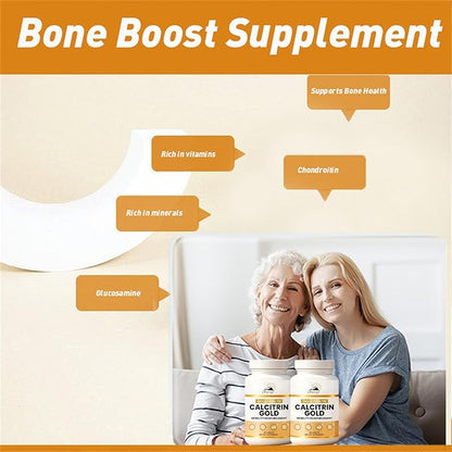 Calcitrin Gold - Calcitrin Gold Pastillas 𝐏𝐚𝐫𝐚 𝐃𝐨𝐥𝐨𝐫 𝐃𝐞 𝐀𝐫𝐭𝐫𝐢𝐭𝐢𝐬, Support for Bone Health, 60 Tablets