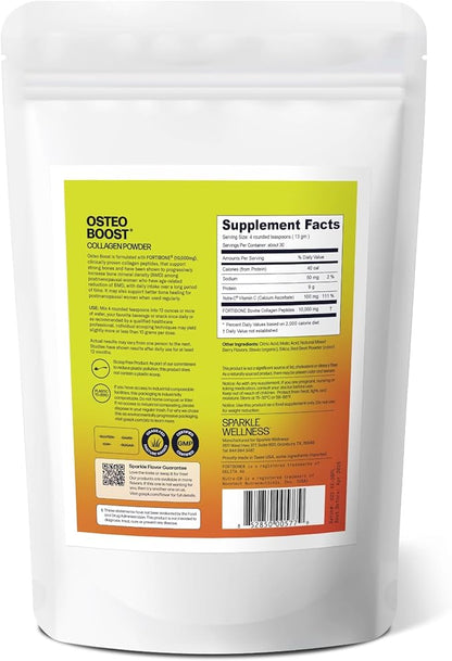 Osteo Boost (Mixed Berry) [30 Serves] | Collagen Powder Supplement | FORTIBONE Bioactive Collagen Peptides and Buffered Vitamin C Nutra C | Bone Supplements