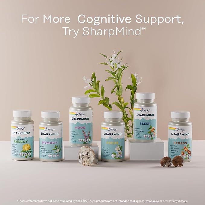 SOLARAY Ginkgo Biloba Extract with Gotu Kola - Ginko Biloba Capsules for Brain Health Support - Vegan, Lab Verified, 60-Day Guarantee - 60 Servings, 60 VegCaps (30 VegCaps)