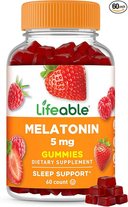 Lifeable Melatonin 20mg Gummies | Great Tasting Sleep Supplement for Adults | May Help Falling and Staying Asleep | Vegetarian Sleep Gummies for Adults, Men, Women | 60 Melatonin Gummies 20mg