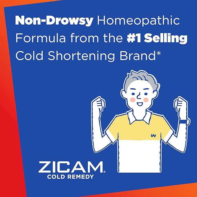 Zicam Ultra Cold Remedy Zinc Rapidmelts, Orange Cream Flavor, Homeopathic, Cold Shortening Medicine, Shortens Cold Duration, Sugar-Free, Dye-Free, 18 Count (Pack of 2)
