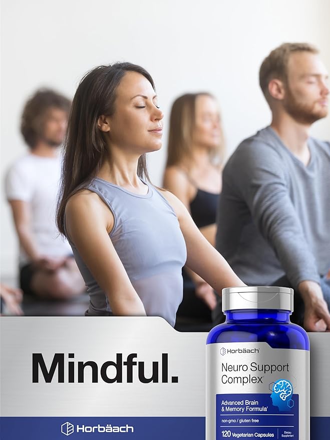 Horbäach Brain Supplement | 120 Capsules | with Phosphatidylserine & DMAE | Advanced Formula for Memory, Focus, Clarity | Vegetarian & Gluten Free | Neuro Support