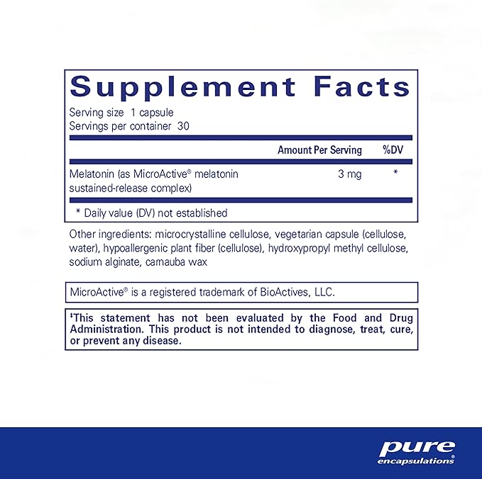 Pure Encapsulations Melatonin-SR - Extended Release Melatonin - Supports Restful Sleep* - Sleep Supplement - Gluten Free & Vegan - 30 Capsules