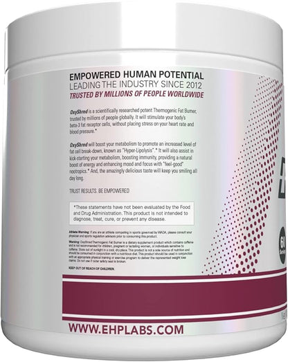 EHP Labs OxyShred Pre Workout Powder & Shredding Supplement - Preworkout Powder with L Glutamine & Acetyl L Carnitine, Energy Boost Drink - Passionfruit, 60 Servings