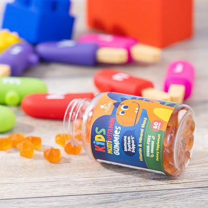 Multivitamin for Kids Gummies - Daily Kids Vitamins with Vitamin D3, C, B12, B6, A & Zinc for Immune Support, Chewable Multivitamin Gummy for Toddlers & Children, Orange Flavor, Non-GMO - 60 Gummies