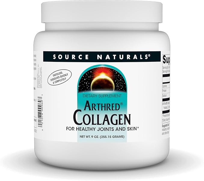 Source Naturals Arthred Collagen Protein Powder - Unflavored Quick Dissolve Hydrolyzed Peptides - Anti Aging Support For Bone, Joint & Skin Health - 9 oz (30 Servings)