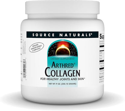 Source Naturals Arthred Collagen Protein Powder - Unflavored Quick Dissolve Hydrolyzed Peptides - Anti Aging Support For Bone, Joint & Skin Health - 9 oz (30 Servings)