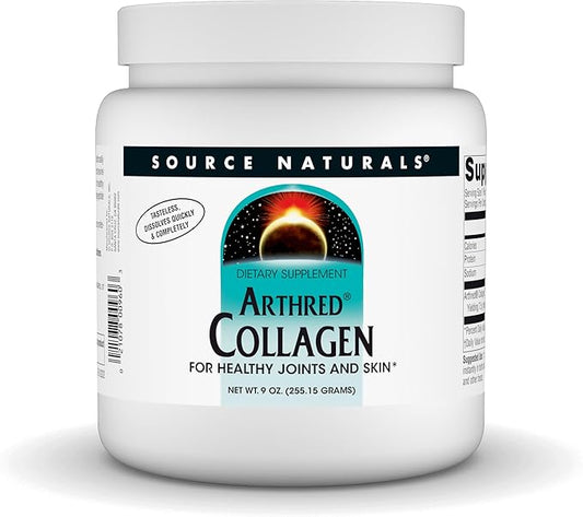 Source Naturals Arthred Collagen Protein Powder - Unflavored Quick Dissolve Hydrolyzed Peptides - Anti Aging Support For Bone, Joint & Skin Health - 9 oz (30 Servings)