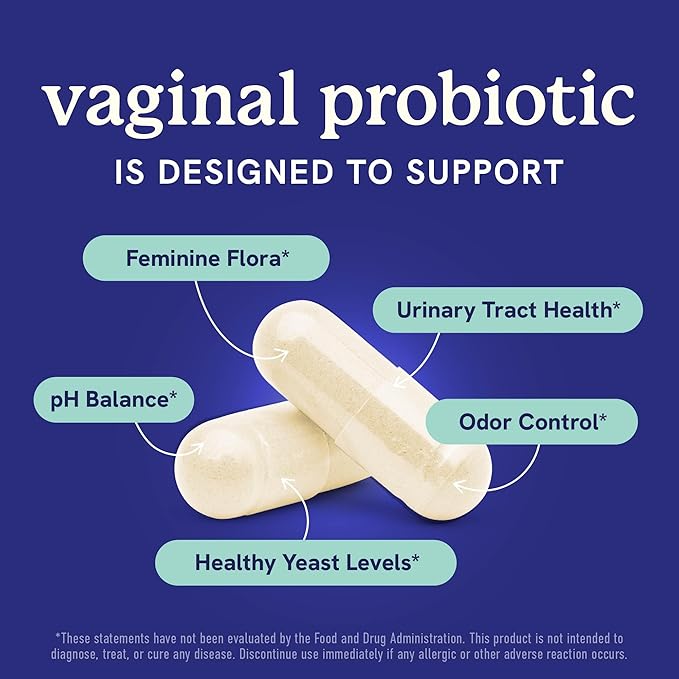 Vaginal Probiotics | 50 Billion CFU for Vaginal Health & pH Balance for Women | Healthy Odor & Yeast Balance | Womens Probiotics and Prebiotics with Cranberry Extract | Shelf Stable, Vegan | 30 Ct