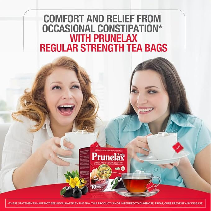 Prunelax Ciruelax Regular Strength Laxative Tea Bags - Made with Natural Senna Extracts, for Occasional Constipation, Senna Extract - 10 Bags