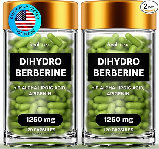 Dihydroberberine Supplement - Dehydro Berberine Organic -Super Berberine Supplement with Ceylon Cinnamon & R Alpha Lipoic Acid & Apigenin - Hydroberberine 240 caps (2 Packs)