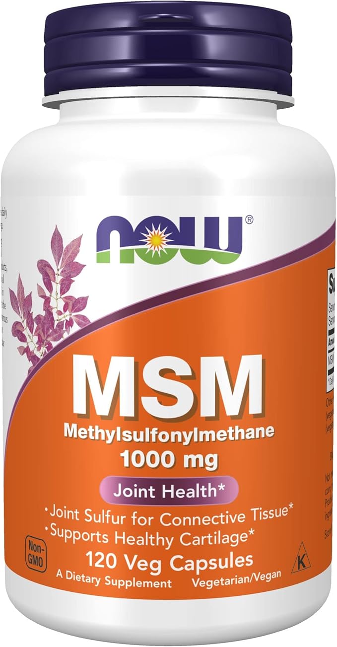 NOW Foods Supplements, MSM (Methylsulfonylmethane) 1,000 mg, Joint Health*, 120 Veg Capsules