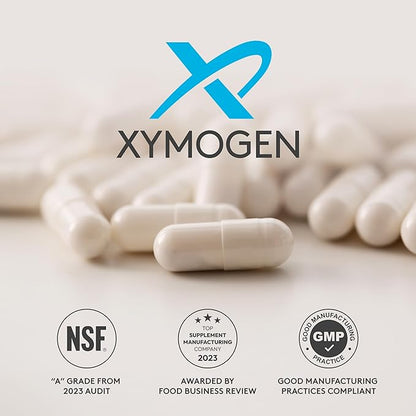XYMOGEN Red Yeast Rice - Non-GMO Red Yeast Rice Supplement to Help Maintain Already Healthy Blood Lipid + Cholesterol Levels - Cardiovascular Support - Tested Citrinin-Free (60 Capsules)