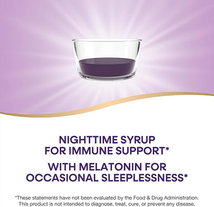 Nature's Way Sambucus NightTime Elderberry Syrup with Melatonin, Supports Restful Sleep*, 4 Fl Oz