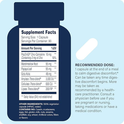 Acid Calm, 90 Capsules – for Occasional Heartburn and Indigestion – Digestion Enzyme Supplement – Digestive Aid – Vegetarian Capsules