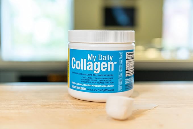 My Daily Collagen: Collagen Peptides Powder with Vitamin C for Joint Support - Perfect for Achy Knees Sore Hands and Knotted Shoulders