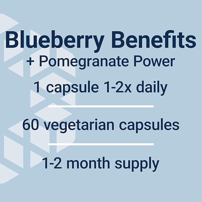 Life Extension Blueberry Extract and Pomegranate, arterial Health Support, antioxidant Defense, Gluten-Free, Non-GMO, Vegetarian, 60 Vegetarian Capsules
