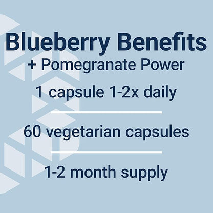 Life Extension Blueberry Extract and Pomegranate, arterial Health Support, antioxidant Defense, Gluten-Free, Non-GMO, Vegetarian, 60 Vegetarian Capsules