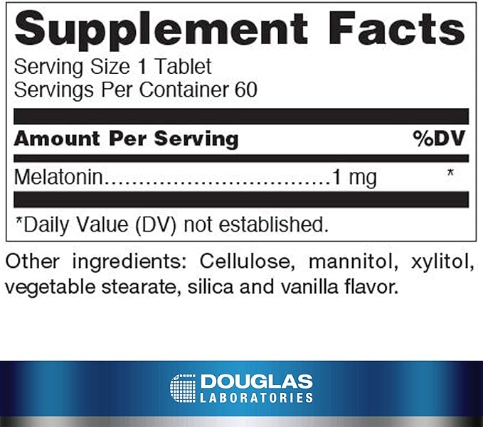 Douglas Laboratories Melatonin 1 mg. | Supports Sleep/Wake Cycles | 60 Tablets