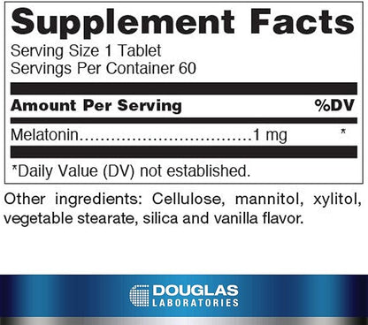 Douglas Laboratories Melatonin 1 mg. | Supports Sleep/Wake Cycles | 60 Tablets