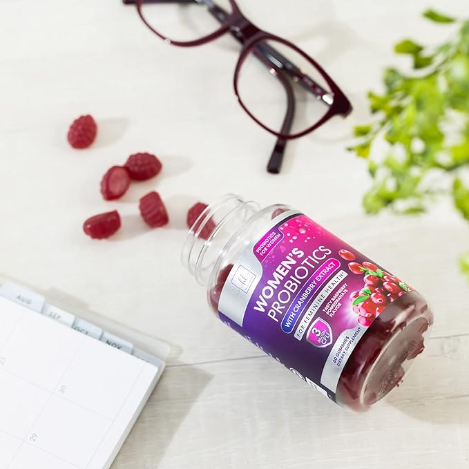 Probiotics for Women with Cranberry Extract - 6 Premium Strains for PH Balance, Digestive Health, Vaginal & Immune Support, 3 Billion CFU, Womens Probiotic Gummy for Feminine Health - 60 Gummies