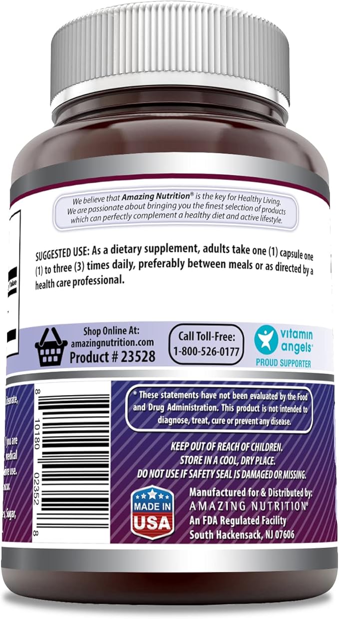 Amazing Formulas L-Tyrosine 500 mg Capsules | Amino Acid Supplement | Non-GMO | Gluten Free | Made in USA (180 Count)
