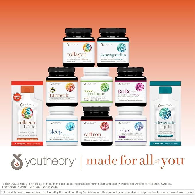 Youtheory Collagen Powder - Premium Collagen Supplement with Vitamin C & Biotin - Healthy Hair, Nails, Skin & Joints* - Hydrolyzed & Highly Absorbable - Dairy, Soy & Gluten Free - Citrus Twist - 10 oz