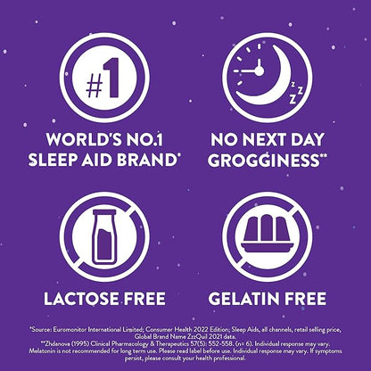 ZzzQuil Pure Zzzs, Melatonin Sleep Aid Gummies with Lavender, Valerian Root and Chamomile, Natural Wildberry Vanilla Flavor, Non-Habit Forming, Drug-Free, 48 Count (Pack of 3)