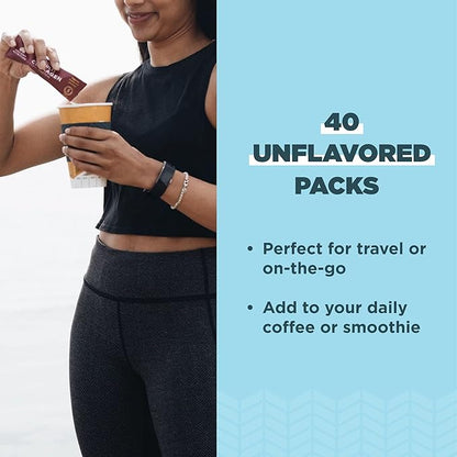 Ancient Nutrition Multi Collagen Protein Powder, Unflavored, 60 Servings + Multi Collagen Protein Powder Stick Packs, Unflavored, 40 Packs