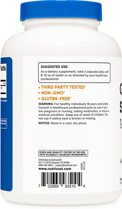 Nutricost Glucosamine Sulfate 750mg, 240 Capsules (3 Bottles) (1500mg Per Serving)