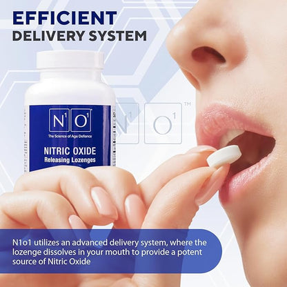 Nitric Oxide Lozenges for Heart Health Support - Dietary Supplement for Blood Flow, Oxygenation and Blood Pressure - 120 Count