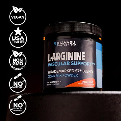 L-Arginine Powder - Nitric Oxide Supplement for Men and Women with L-Citrulline and Beet Root - Pre and Post Workout Support for Endurance and Recovery - Tangerine Flavor, 1 Month Supply (30 Scoops)