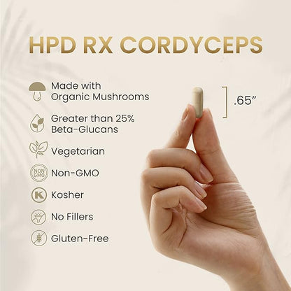 Premium Organic Cordyceps Mushroom Extract Performance Supplement for Energy, Endurance and Immunity | 2250 mg, 120 Capsules, Pack of 1