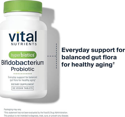 Hyperbiotics Vital Nutrients Bifidobacterium Probiotic | 7 Targeted Strains | Supports Immune and Digestive Health for Older Adults | Shelf-Stable | Vegan | 60 Tablets