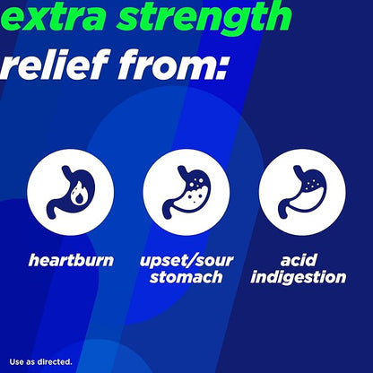 Alka-Seltzer Extra Strength Heartburn Relief Chews, Assorted Fruit Antacid Tablets for Acid Indigestion, Upset and Sour Stomach, 200 Count (Pack of 1) - Packaging May Vary