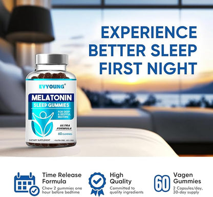 Melatonin Gummies,Sleep Support for Adults,1000 mcg Melatonin 120 Gummies up to a 60 Day Supply,Supplement for Sleeping