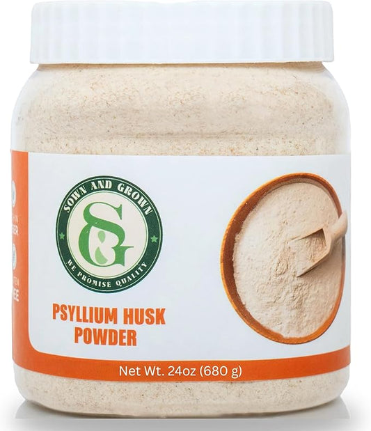 Sown and Grown Psyllium Husk Powder 1.5lb | Easy Mixing Dietary Fiber | Cleanse Your Digestive System | Finely Ground Powder | Ideal for Gluten Free Baking | Non-GMO
