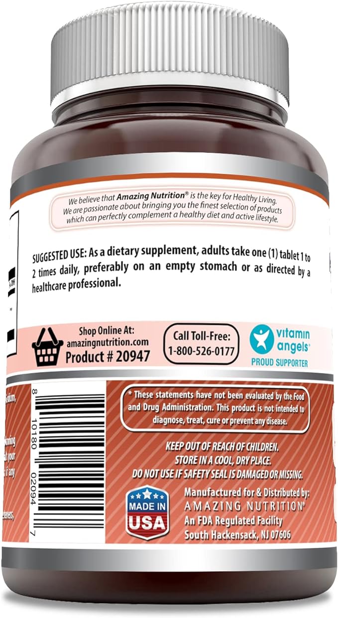 Amazing Formulas L-Lysine 1000mg Amino Acid Vitamin Supplement 180 Tablets | Non-GMO | Gluten Free | Made in USA