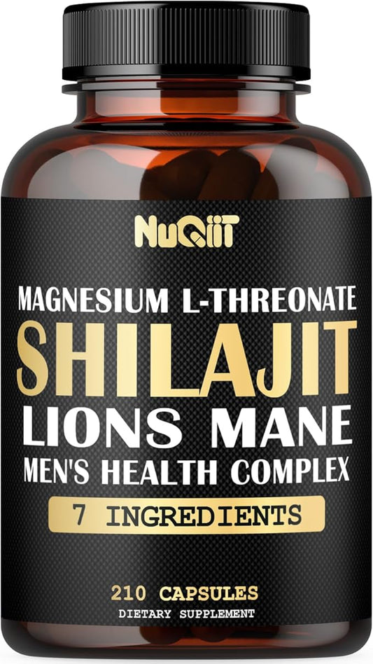 210 Capsules - Magnesium with Lions Mane, Shilajit Capsules, and Male's Health Complex as Ashwagandha, Maca Root & More - Support Immune, Brain Health, and Energy Production